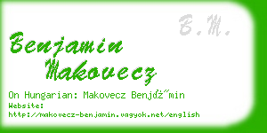 benjamin makovecz business card